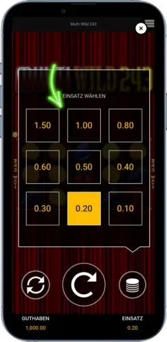Multi Wild 243 Einsatz Auswahl Menü
