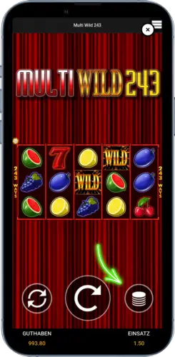 Multi Wild 243 mobiles Spiel mit Spin Button